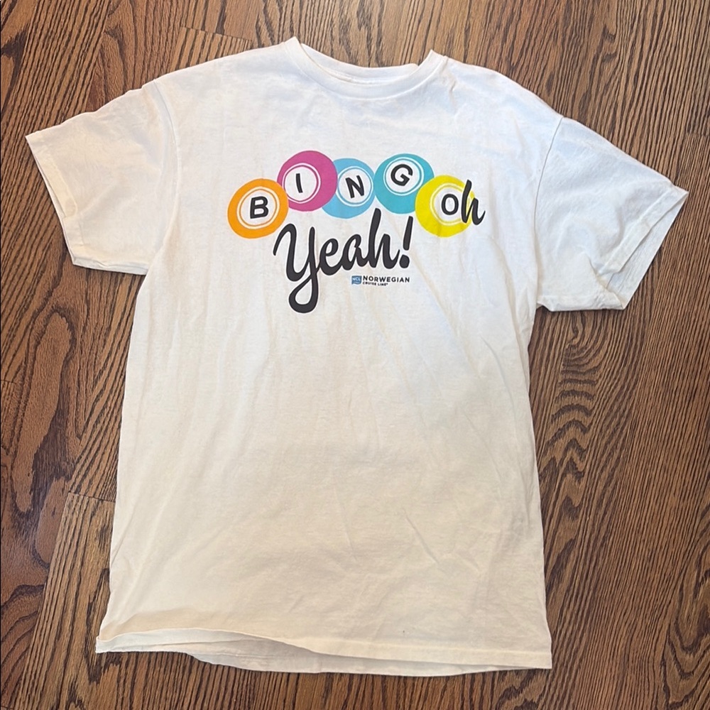 White T-Shirt with Colorful Print